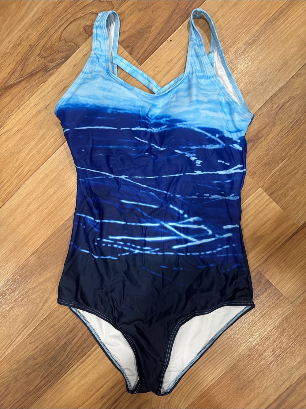 Blue Ombre Strappy One-Piece Swimsuit